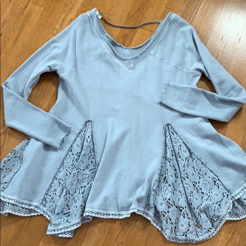 Top with lace embroidery